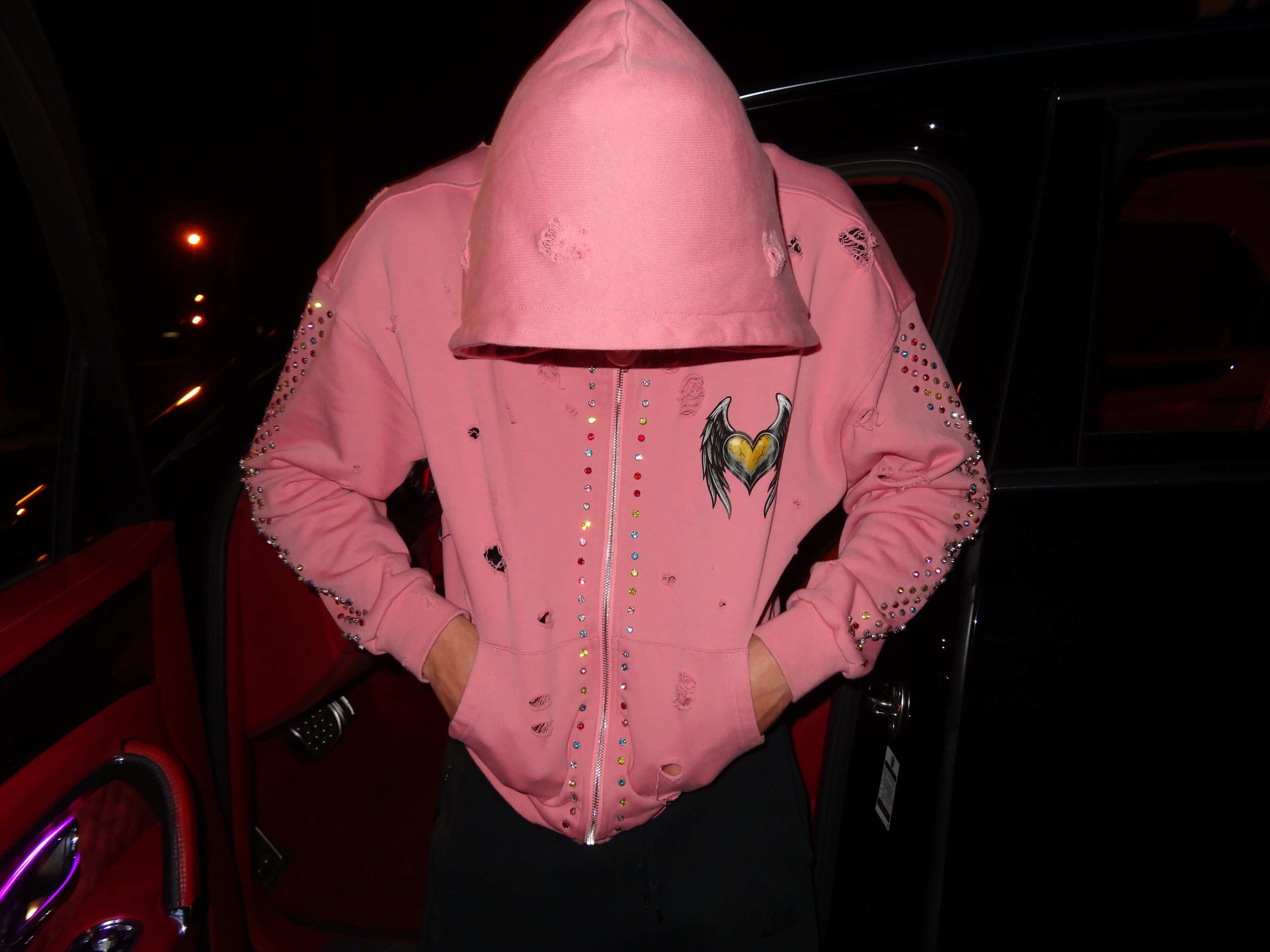 Zip Up Hoodie - Pink