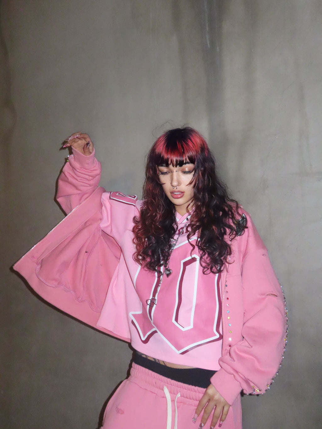 Zip Up Hoodie - Pink