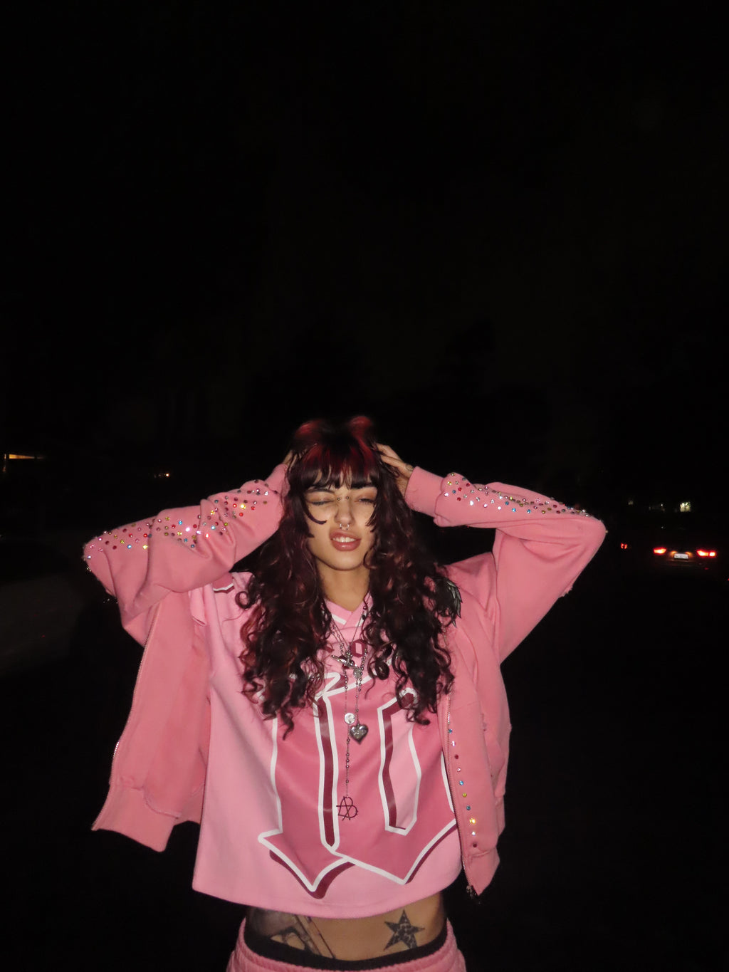 Zip Up Hoodie - Pink